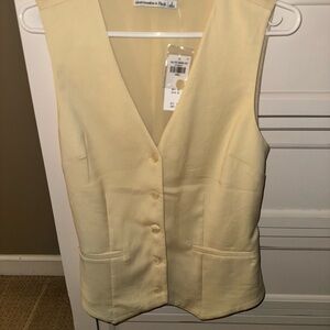 Butter Yellow Button-Up Vest